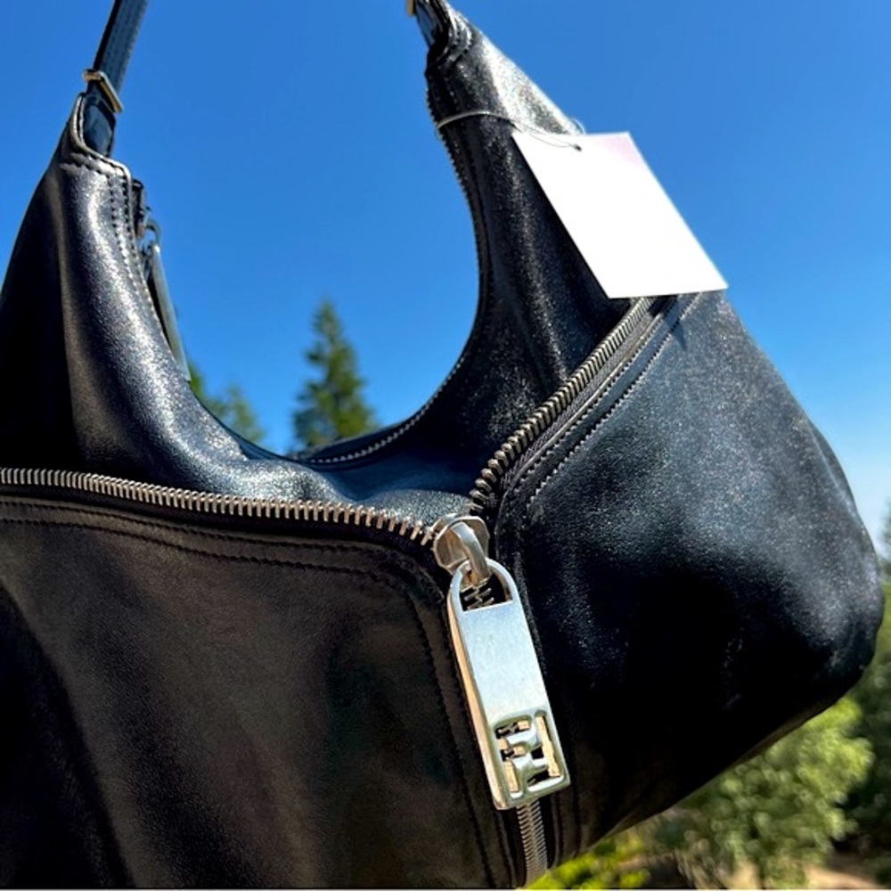 Fendi: Leather Zip Front Pocket Monogram
Hobo Bag (Black) - Picture 9 of 17